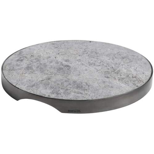 Geo Round Grazing Board - Black Nickel & Grey Tundra