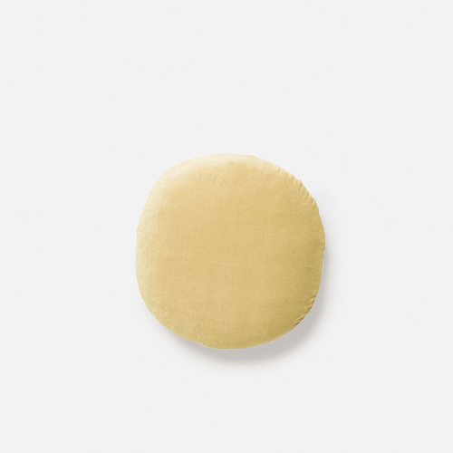 Velvet Cushion Round - Custard