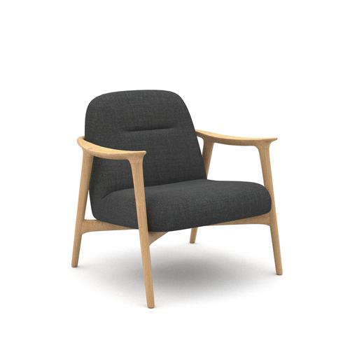 Puffy Timber Armchair - Charcoal Sunday 74