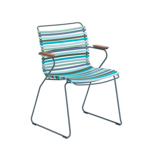 Click Outdoor Dining Chair W Armrest -  Multi-Colour Blue