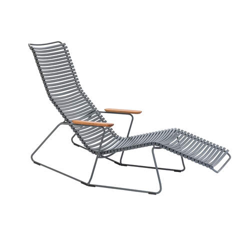 Click Outdoor Sun Lounge - Dark Grey