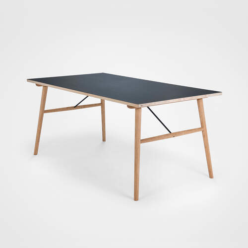 Hekla Dining Table 208cm - Black/Oak