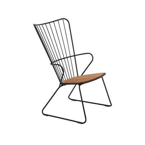 Paon Outdoor Lounge Chair - Bamboo/Black