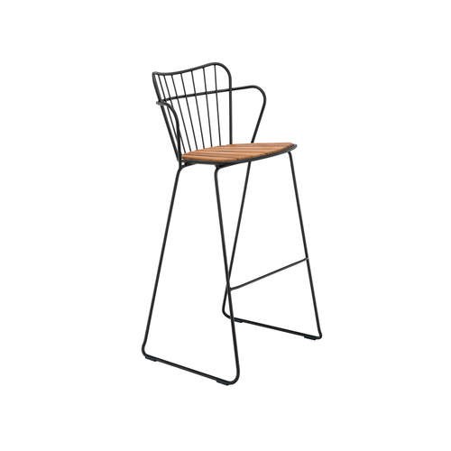 Paon Outdoor Bar Stool - Bamboo/Black