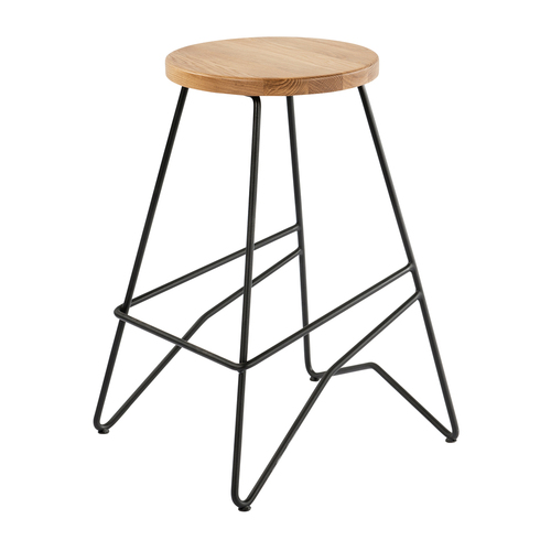 Brogan Bar Stool - Oak/Black