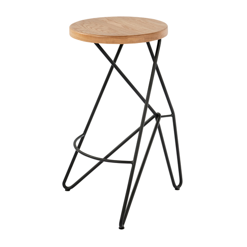 Faye Bar Stool - Oak/Black