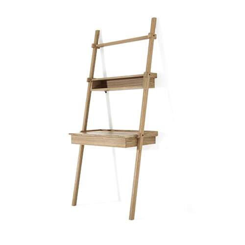 Simply City Ladder Shelves w/Drawer Desk & Niche - Oak