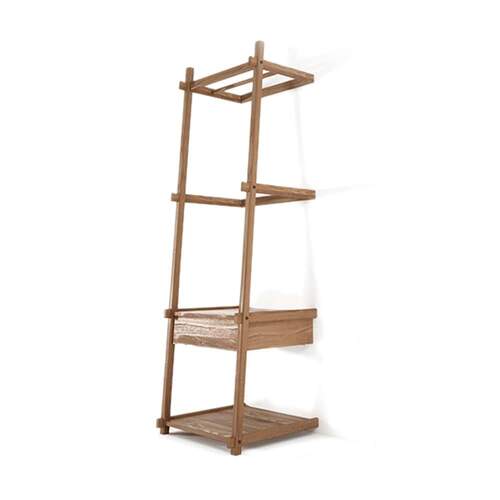 Simply City Ladder Standing Hanger W/Drawers & Shelves - Teak