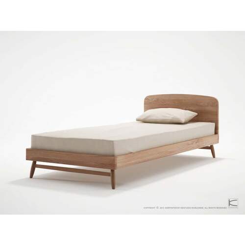 Twist Single Bed - Teak