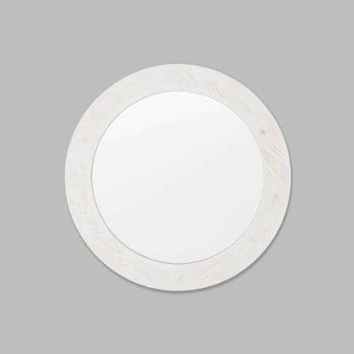 Beach Comber Round Mirror - White