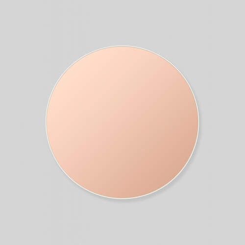 Flynn Round Mirror - Bright White / Dusk