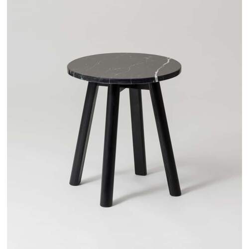 Enkel Marble Side Table - Black