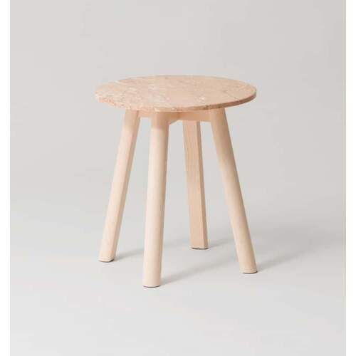 Enkel Marble Side Table - Powder