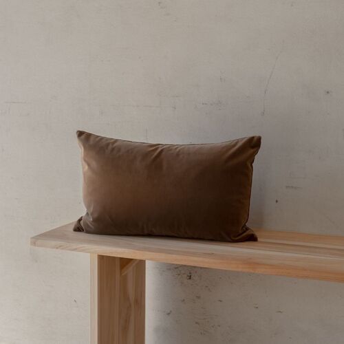 Felix Rectangle Velvet Cushion - Bark