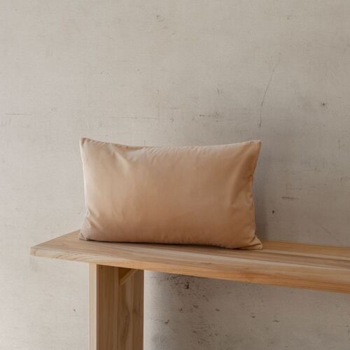 Felix Rectangle Velvet Cushion - Cashew