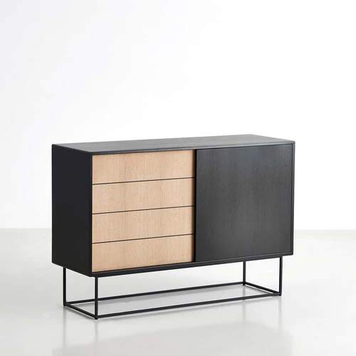 Virka High Sideboard - Black/Oak