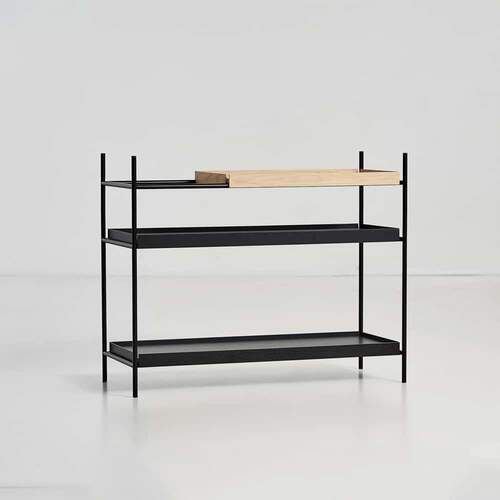 Tray shelf Low - Oak & Black