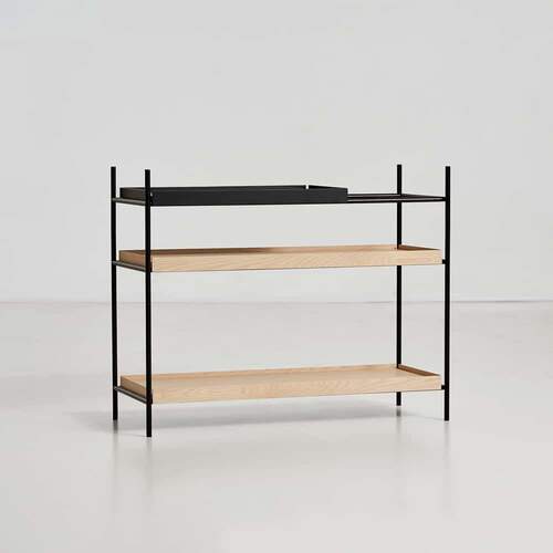 Tray shelf Low - Black & Oak